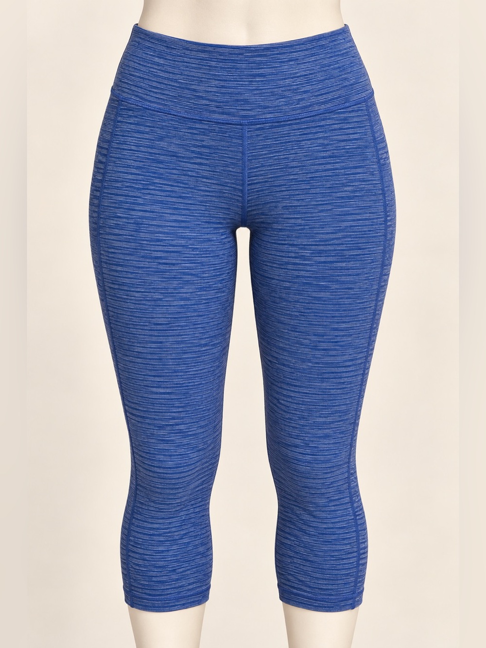 Old Navy Active Womens M Blue Stripe High Rise Crop Capri Workout Leggings